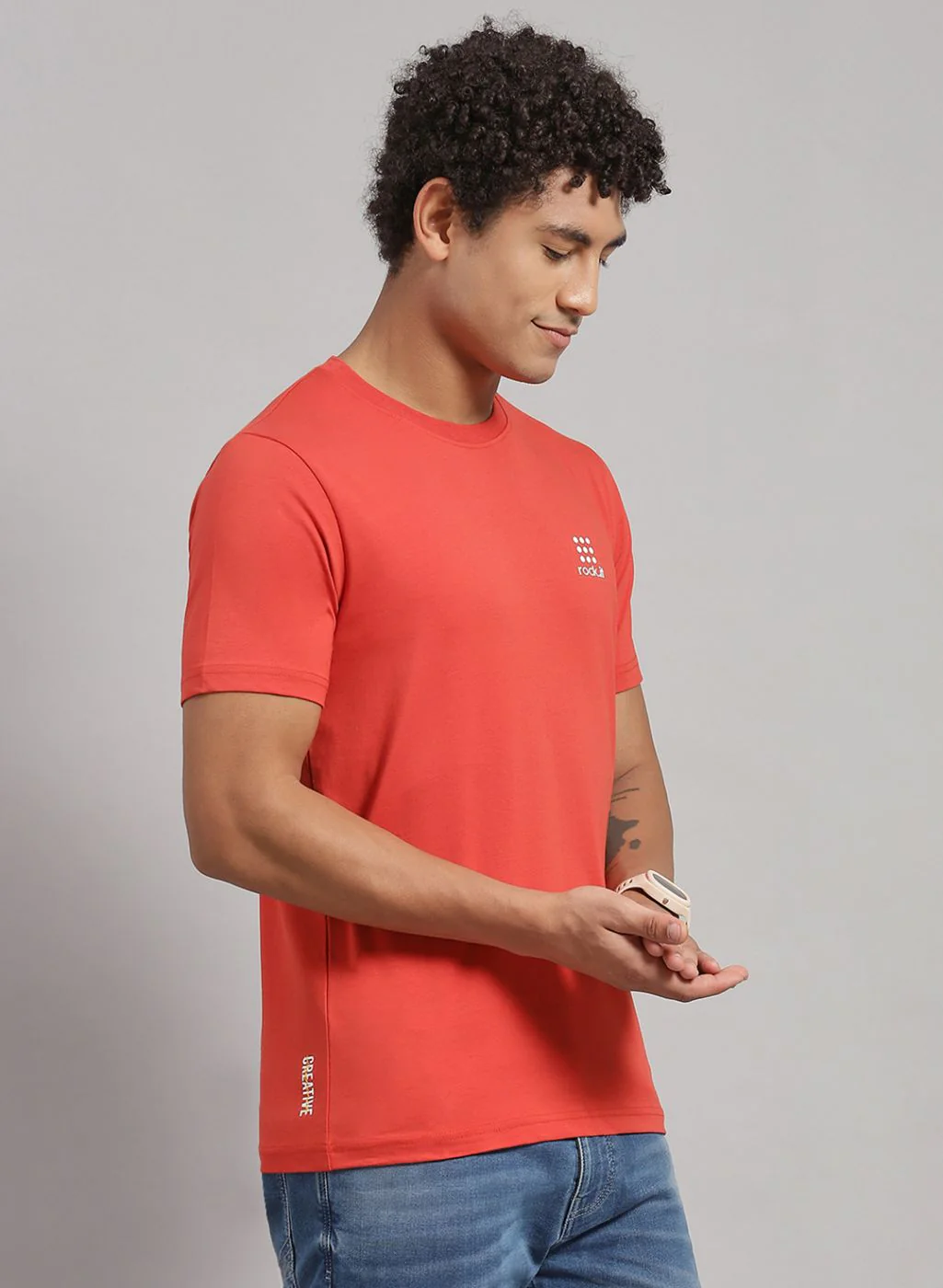 Rock.it Men Orange Solid T-Shirt 2 Pc - Image 4