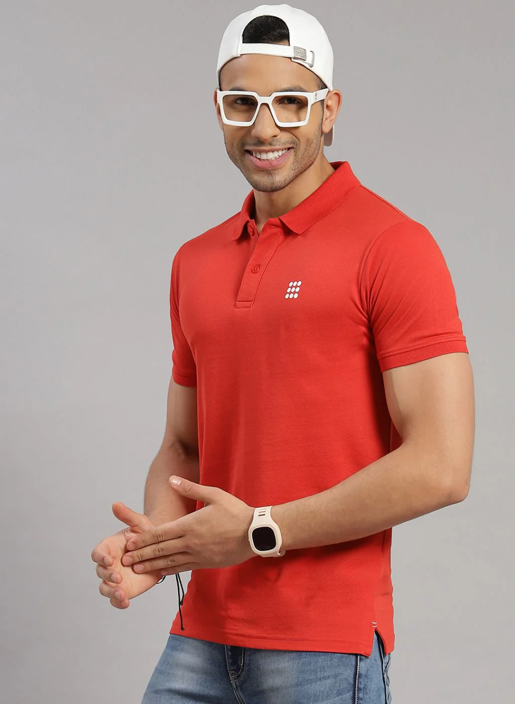 Rock.it Men Orange Solid T-Shirt - Image 3