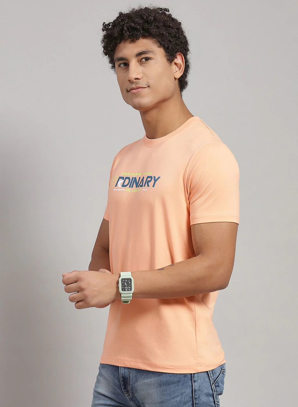 Rock.it Men Peach Printed T-Shirt 2 Pc - Image 3