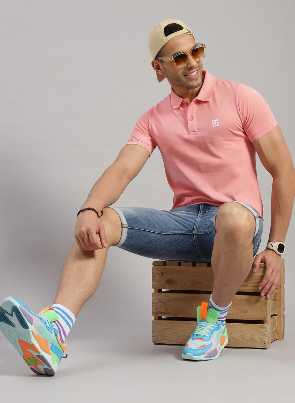 Rock.it Men Pink Solid T-Shirt