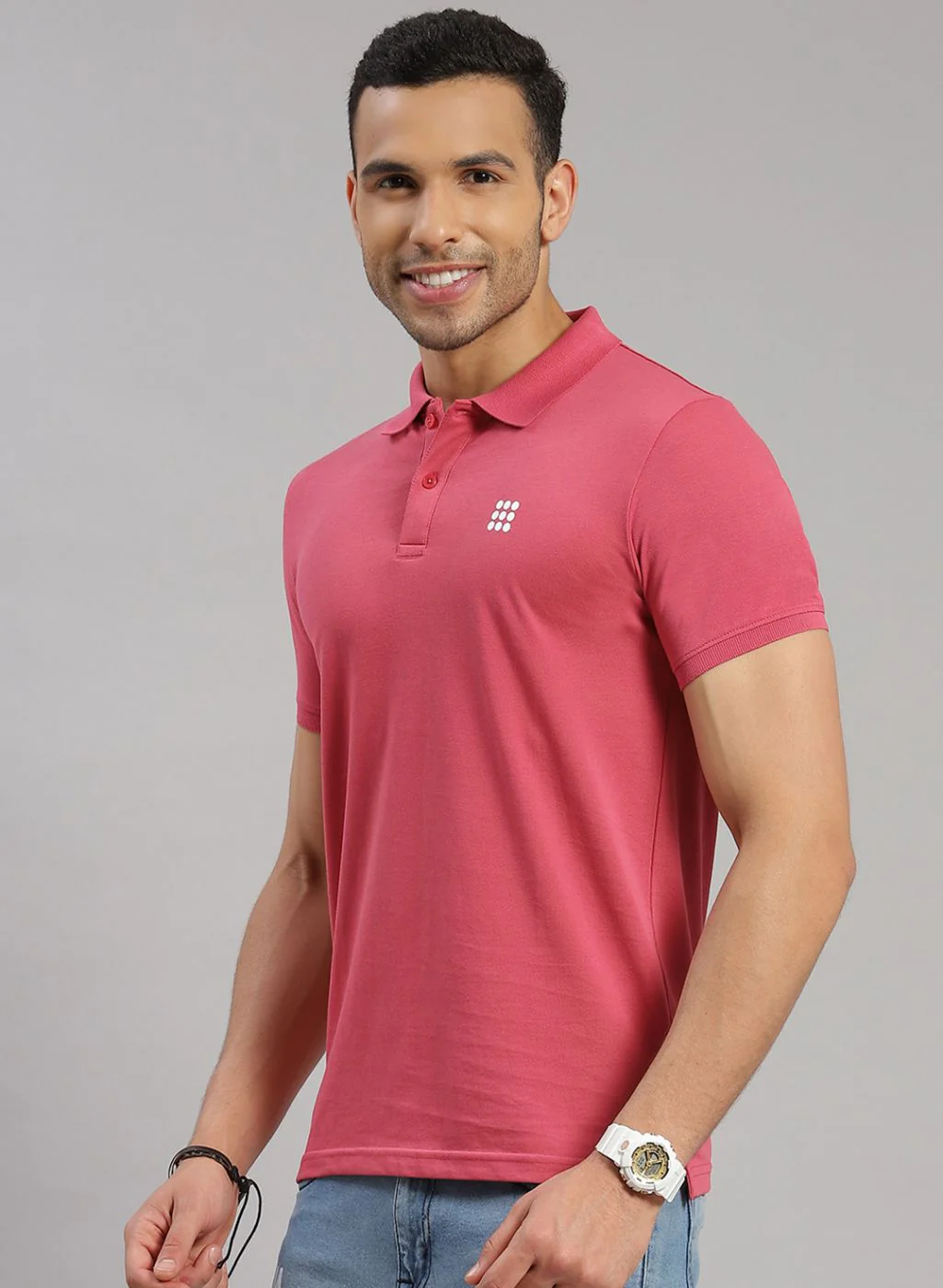Rock.it Men Pink Solid T-Shirt - Image 3