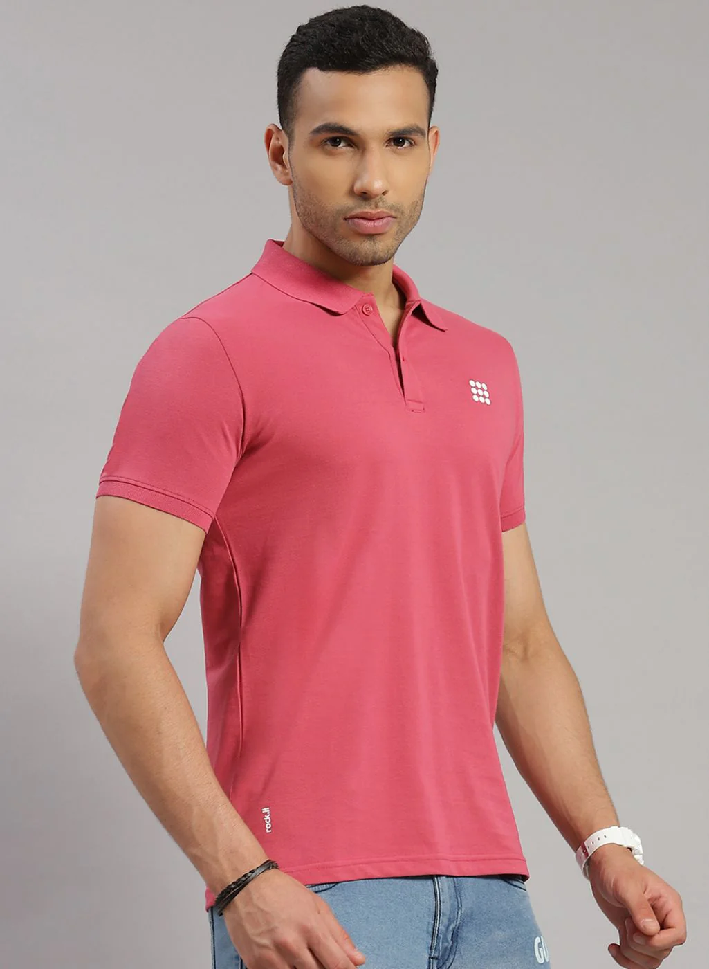Rock.it Men Pink Solid T-Shirt - Image 4