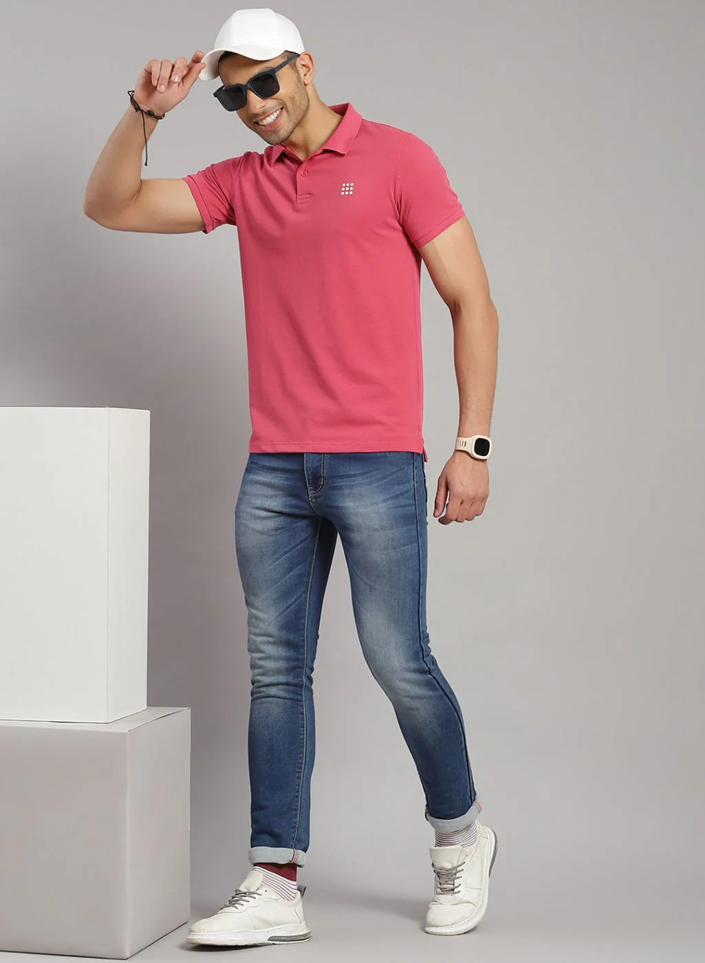 Rock.it Men Pink Solid T-Shirt - Image 2