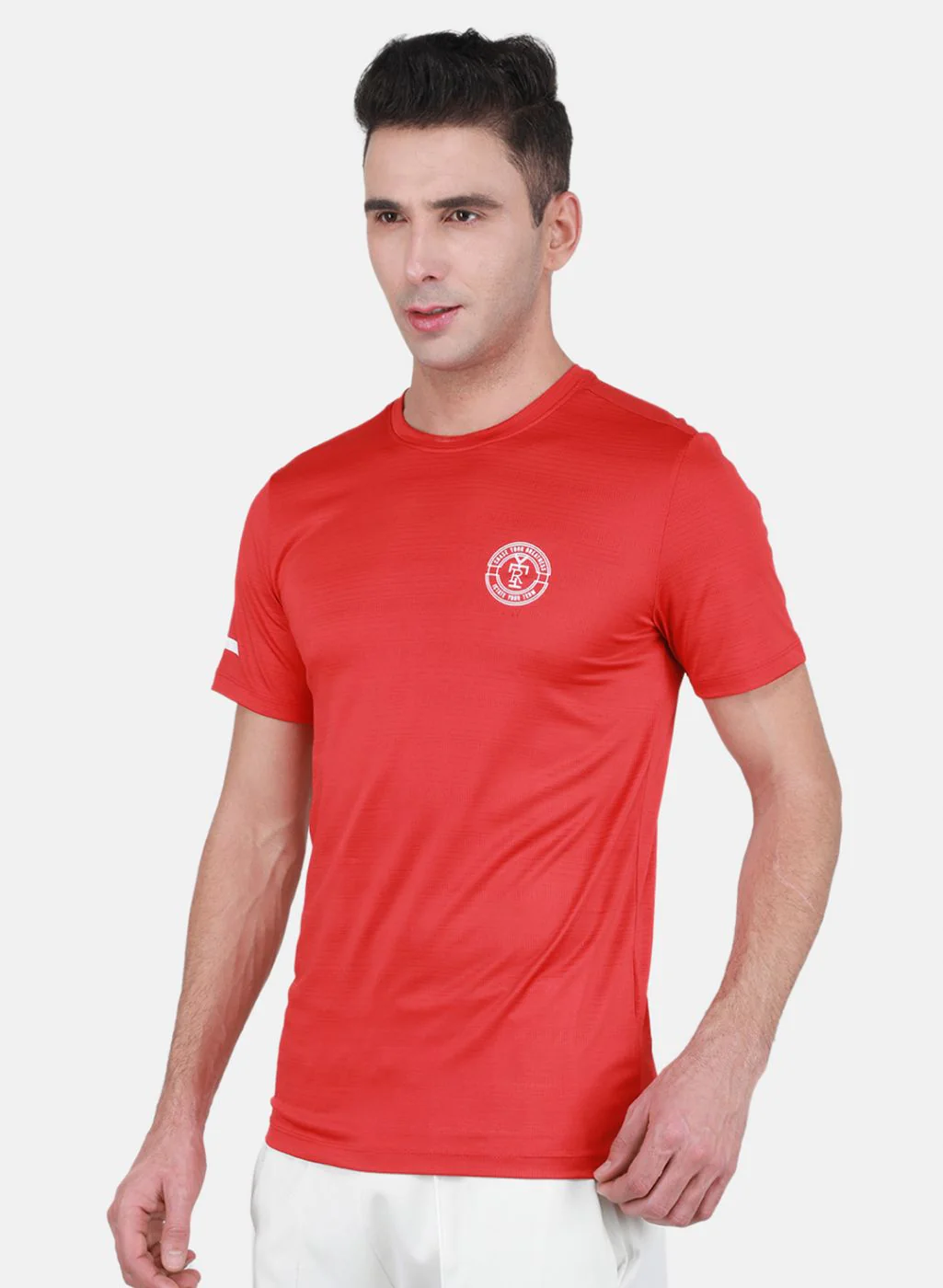 Rock.it Men Red Self Design T-Shirt - Image 2