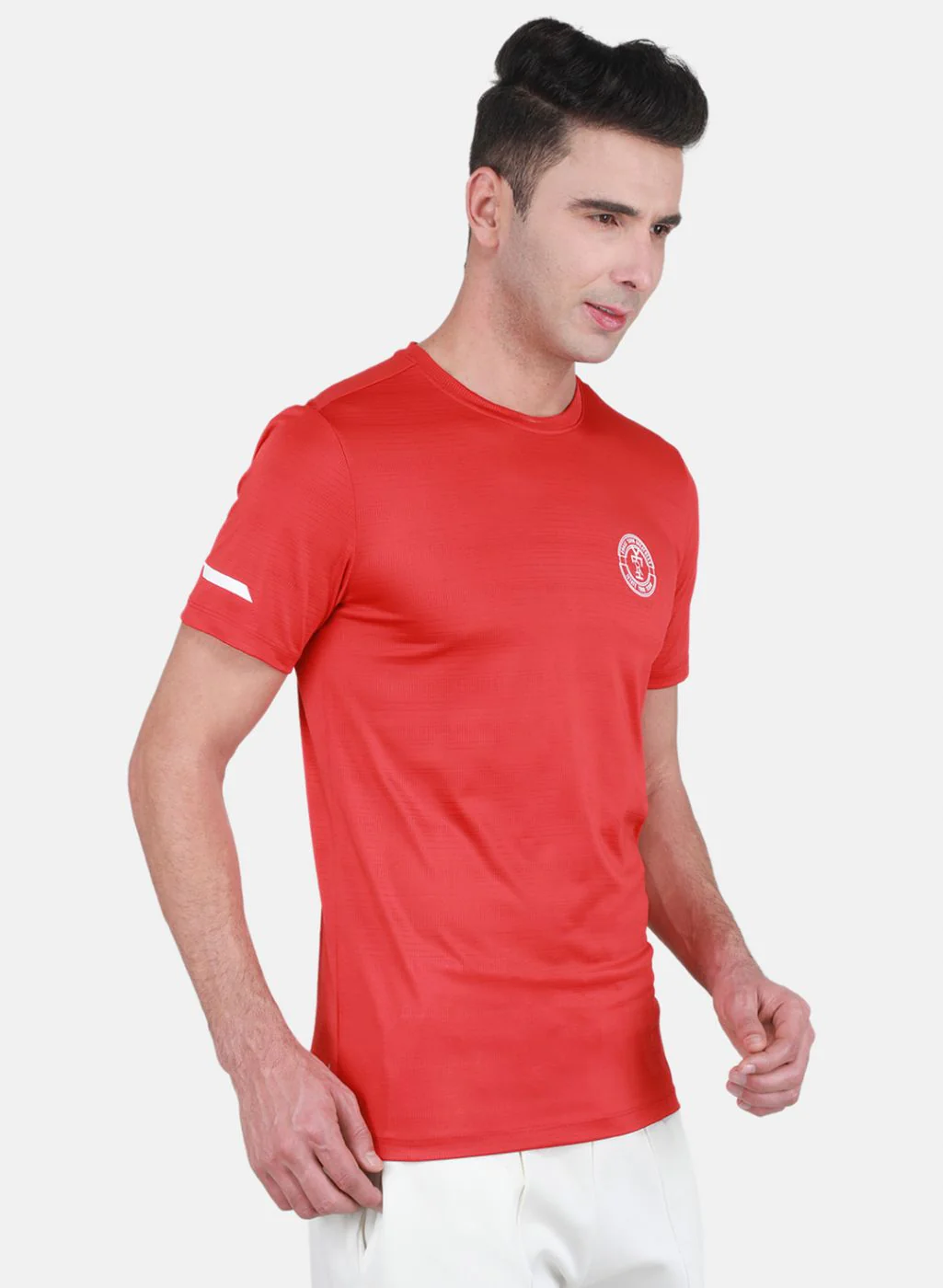 Rock.it Men Red Self Design T-Shirt - Image 6