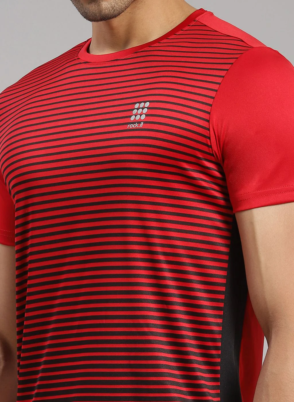 Rock.it Men Red Stripe T-Shirt - Image 6