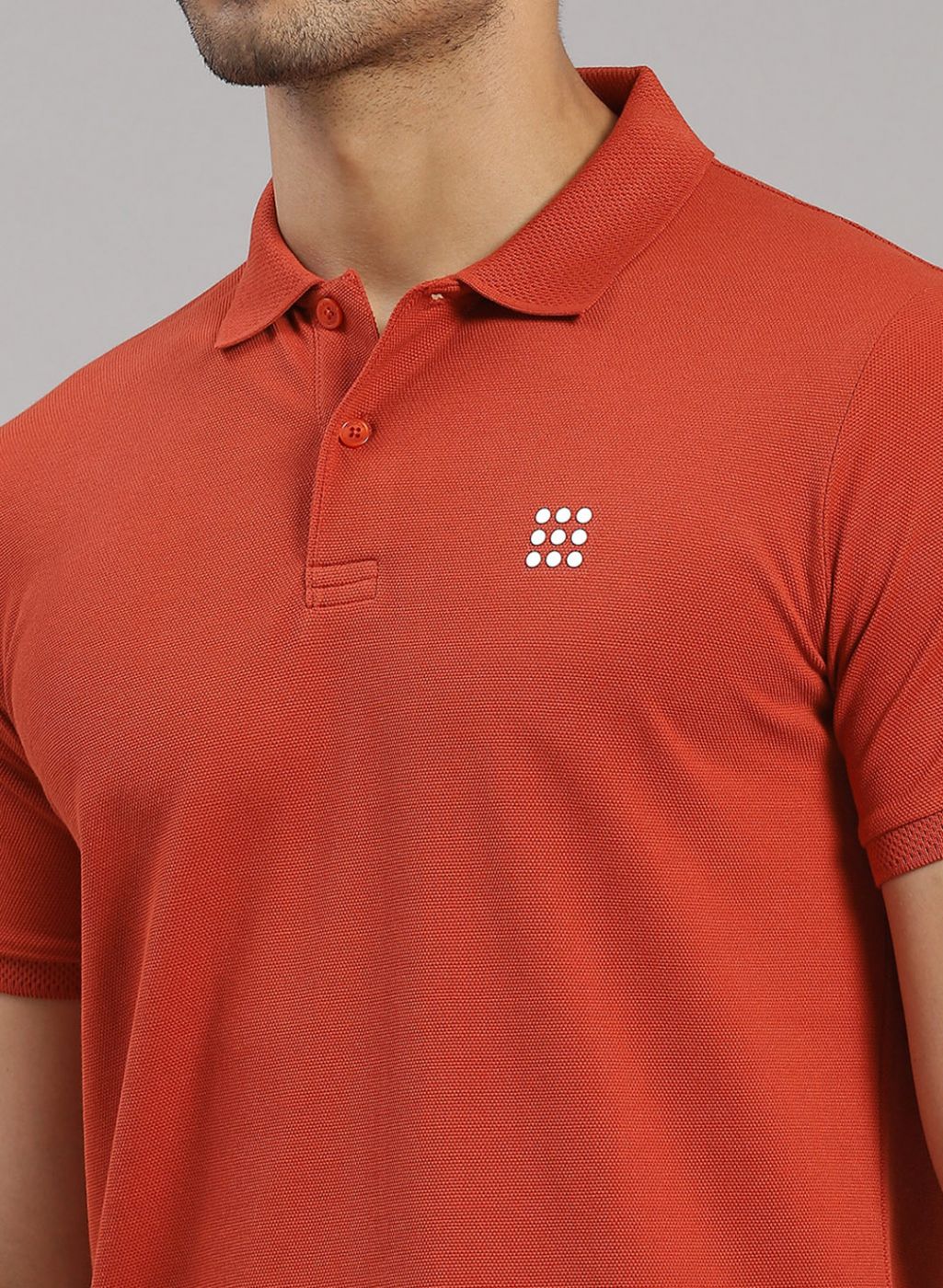 Rock.it Men Rust Orange Solid T-Shirt - Image 6