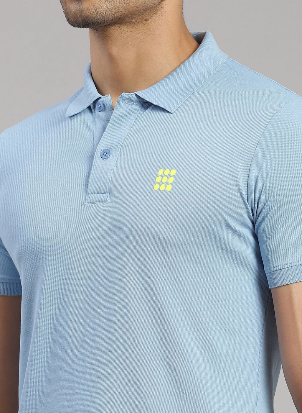 Rock.it Men Sky Blue Solid T-Shirt - Image 6