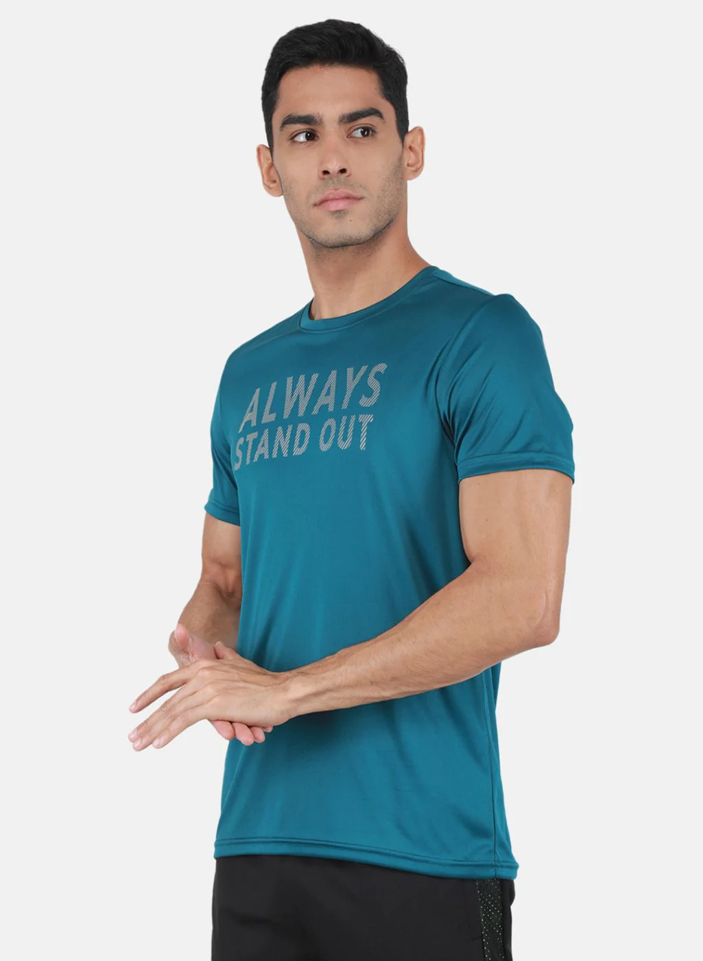 Rock.it Men Teal Blue Printed T-Shirt - Image 2