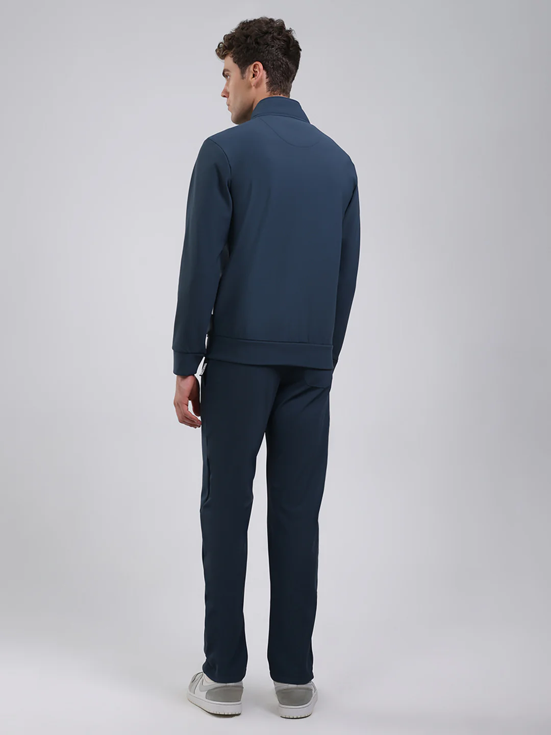 Rock.it Men Teal Blue Solid Round Neck Full Sleeve Winter Tracksuit - Image 5