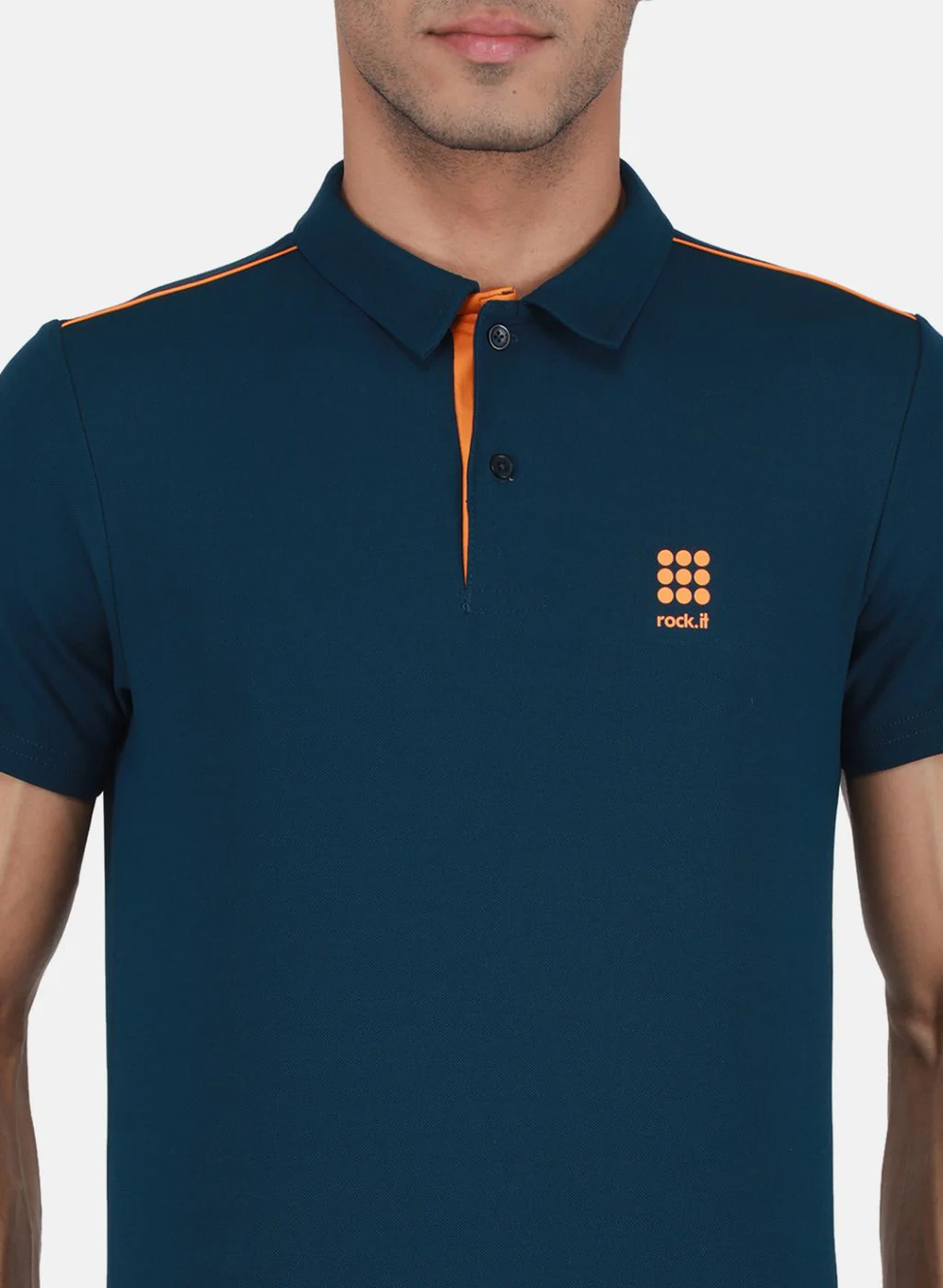 Rock.it Men Teal Blue Solid T-Shirt - Image 5