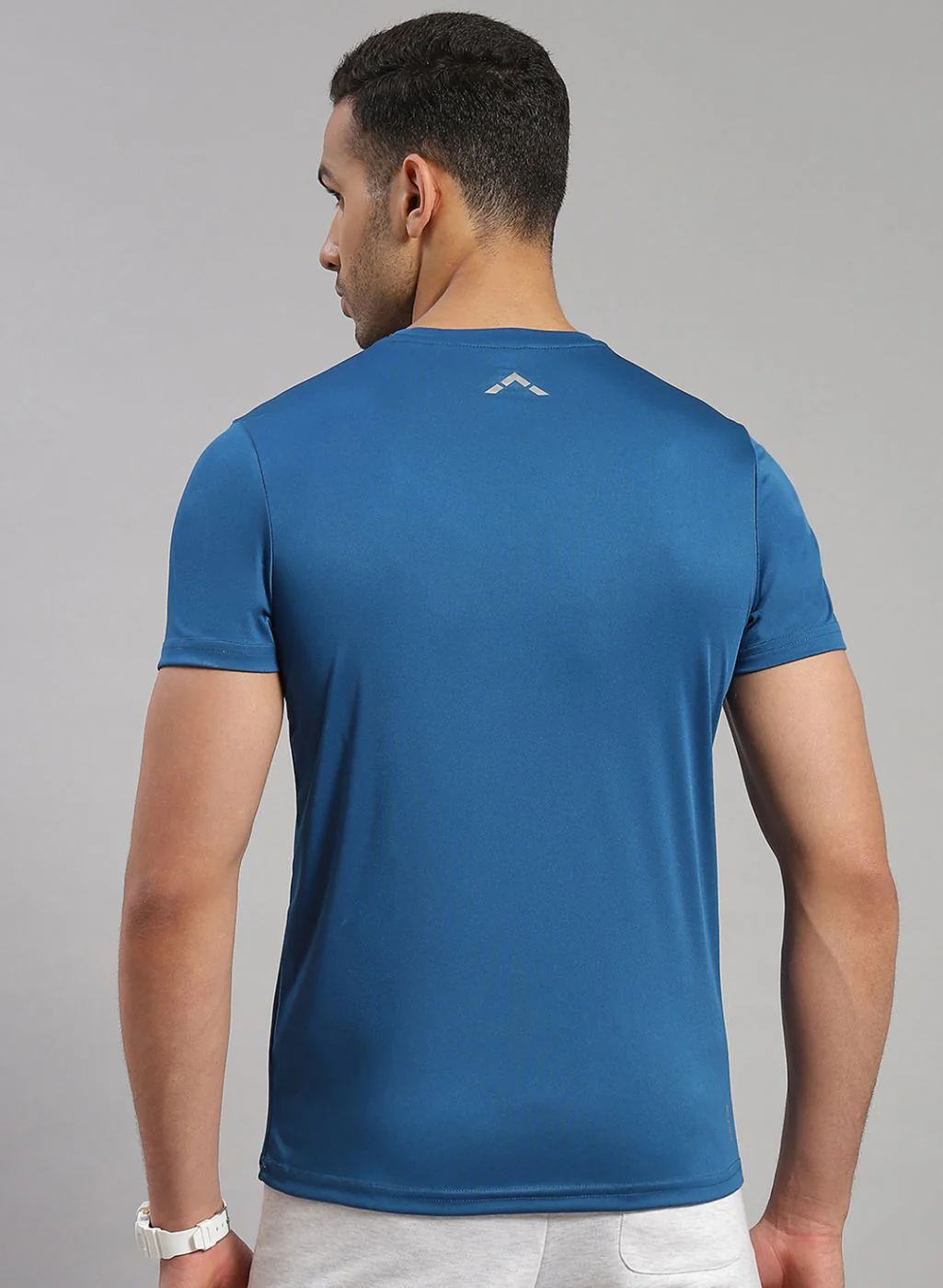Rock.it Men Teal Blue Solid T-Shirt - Image 5