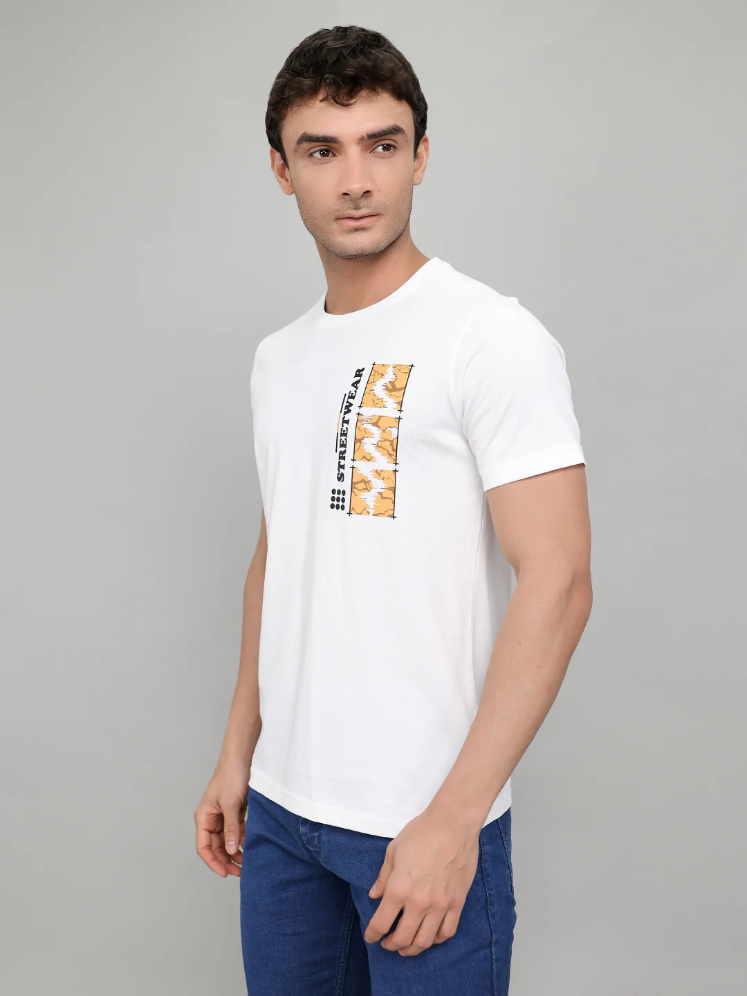 Rock.it Men White Printed Round Neck Half Sleeve T-Shirt - Image 2