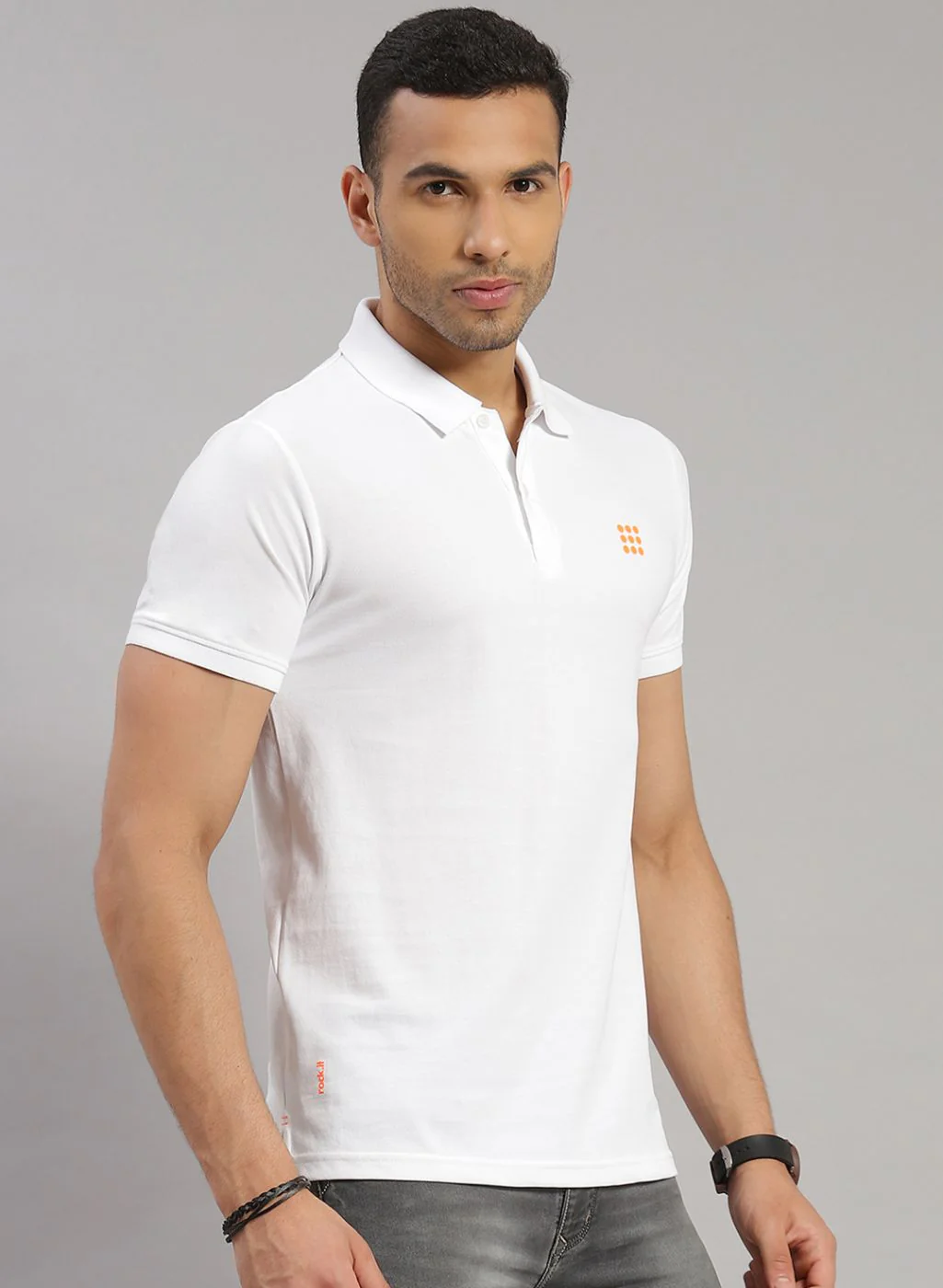 Rock.it Men White Solid T-Shirt - Image 4
