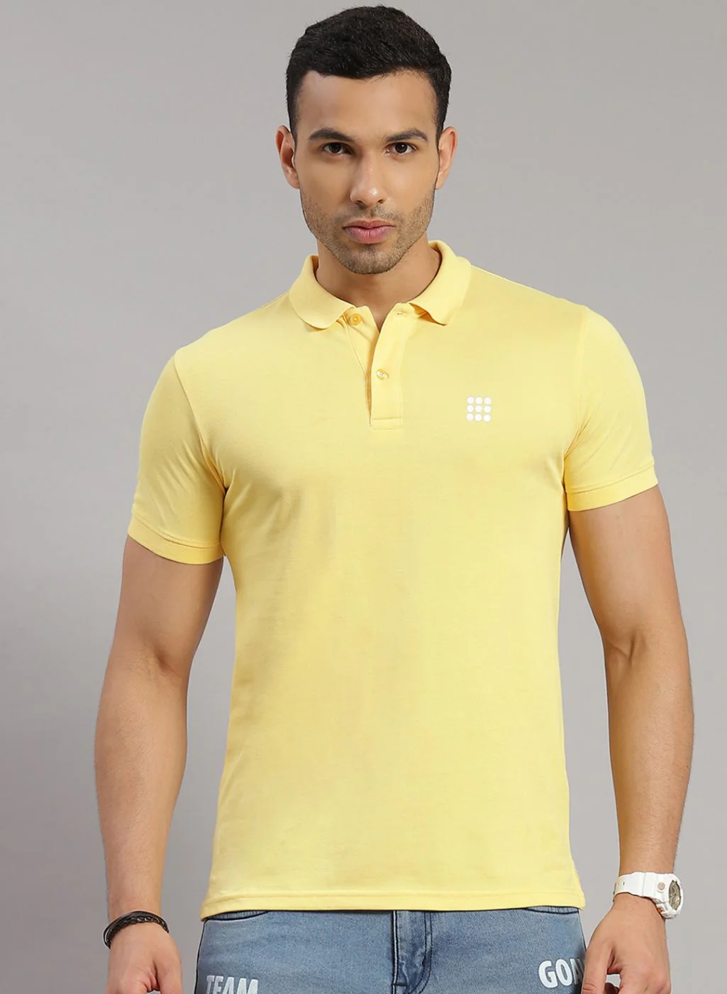 Rock.it Men Yellow Solid T-Shirt - Image 2