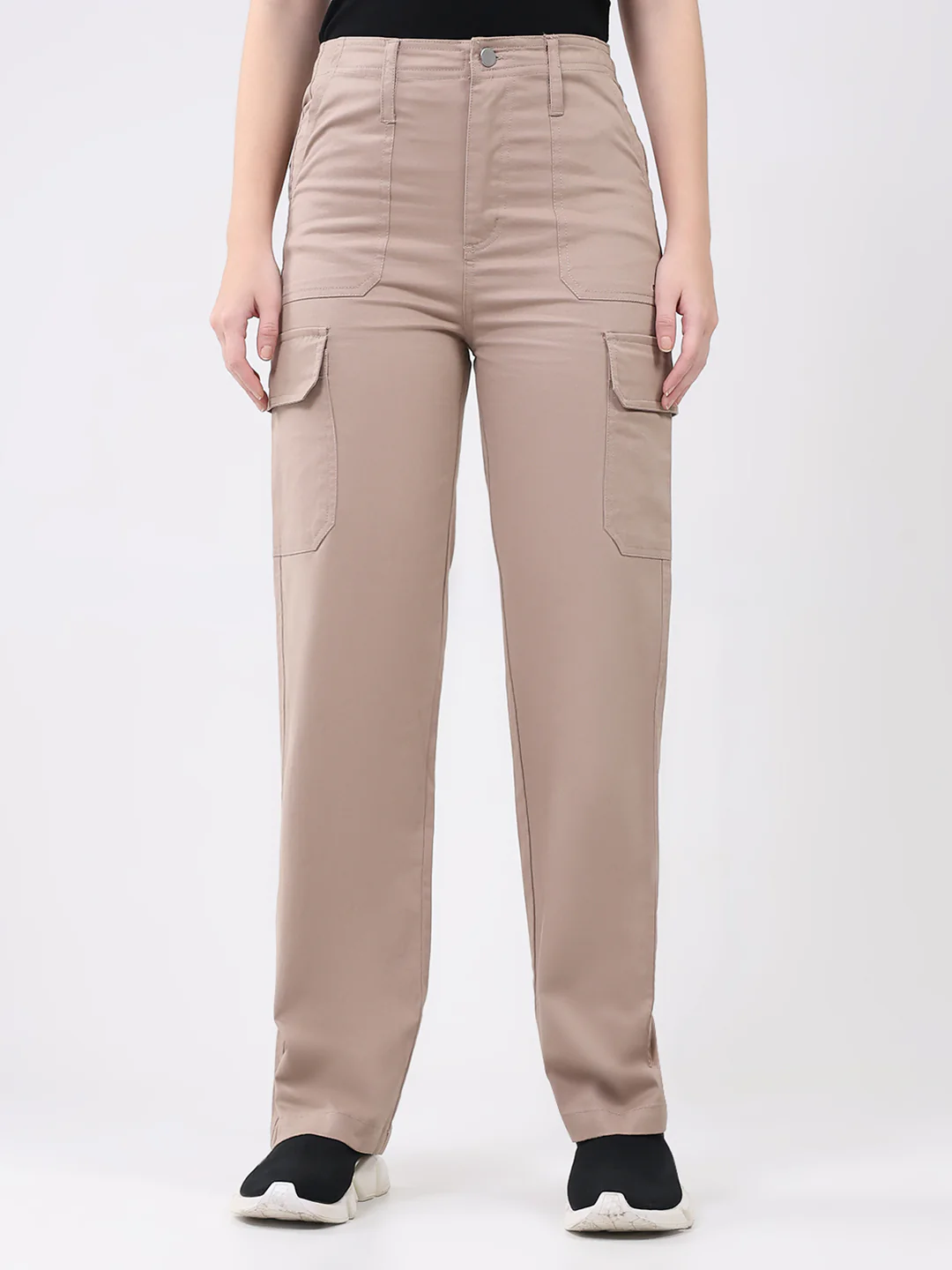 Rock.it Women Pink Solid Straight Fit Cargo