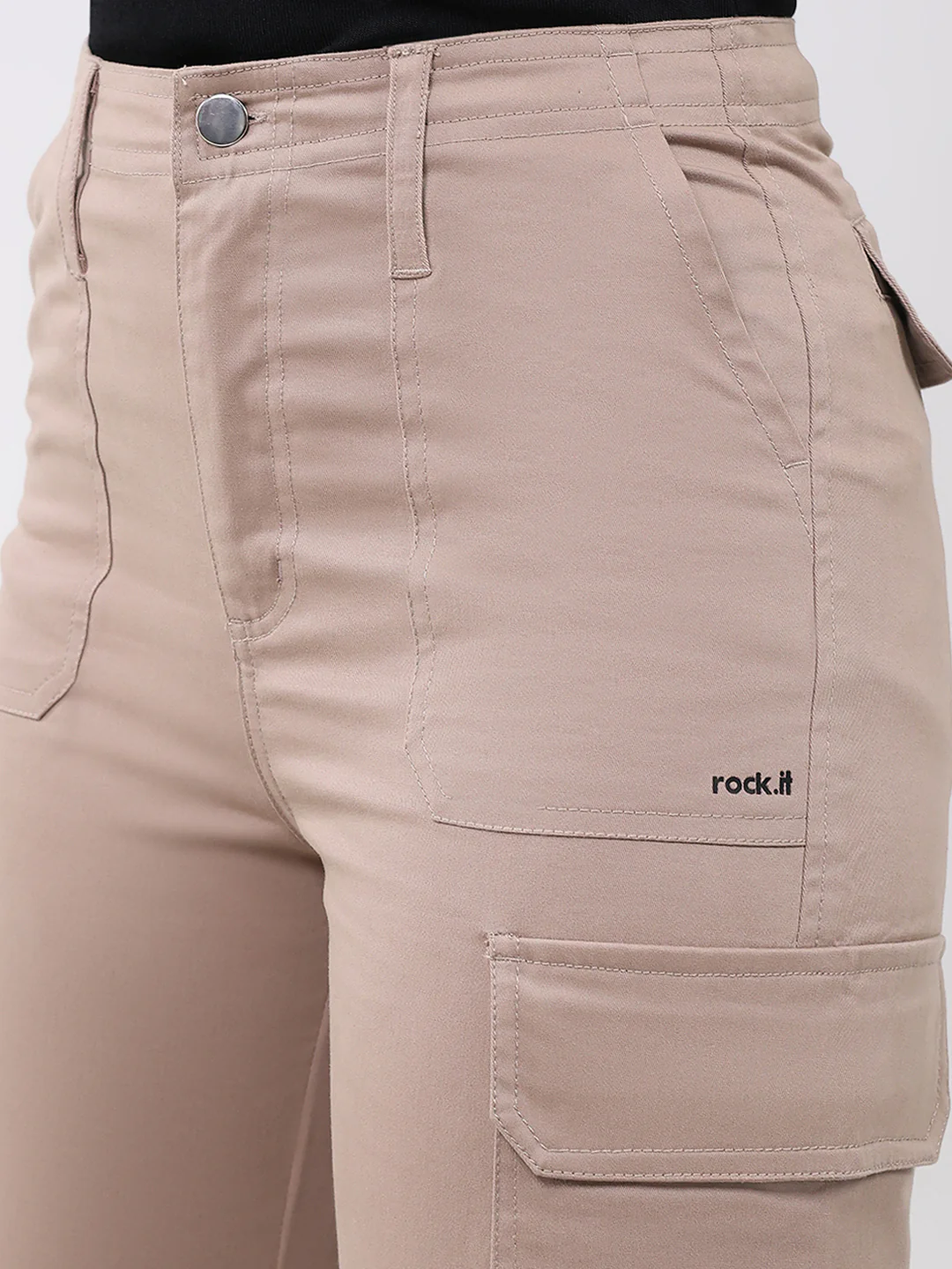 Rock.it Women Pink Solid Straight Fit Cargo - Image 6