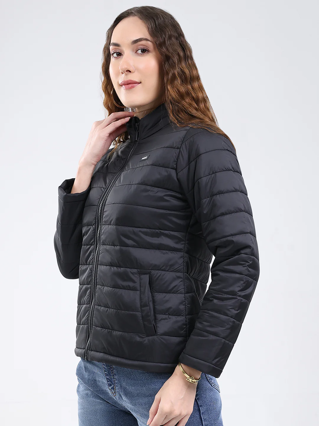 Rock.it Women Black Solid Collar Full Sleeve Jacket - Image 3