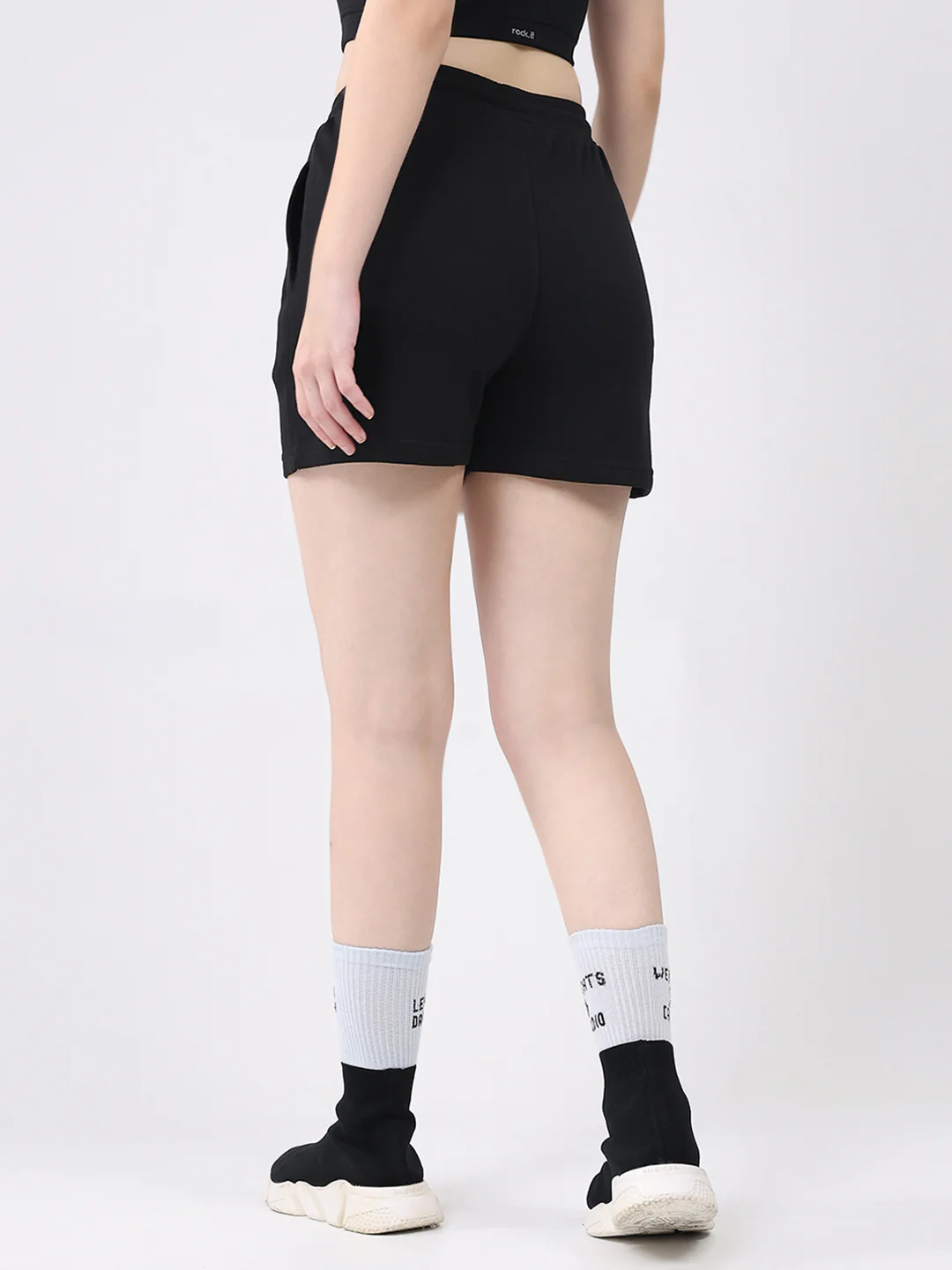 Rock.it Women Black Solid Regular Fit Shorts - Image 5