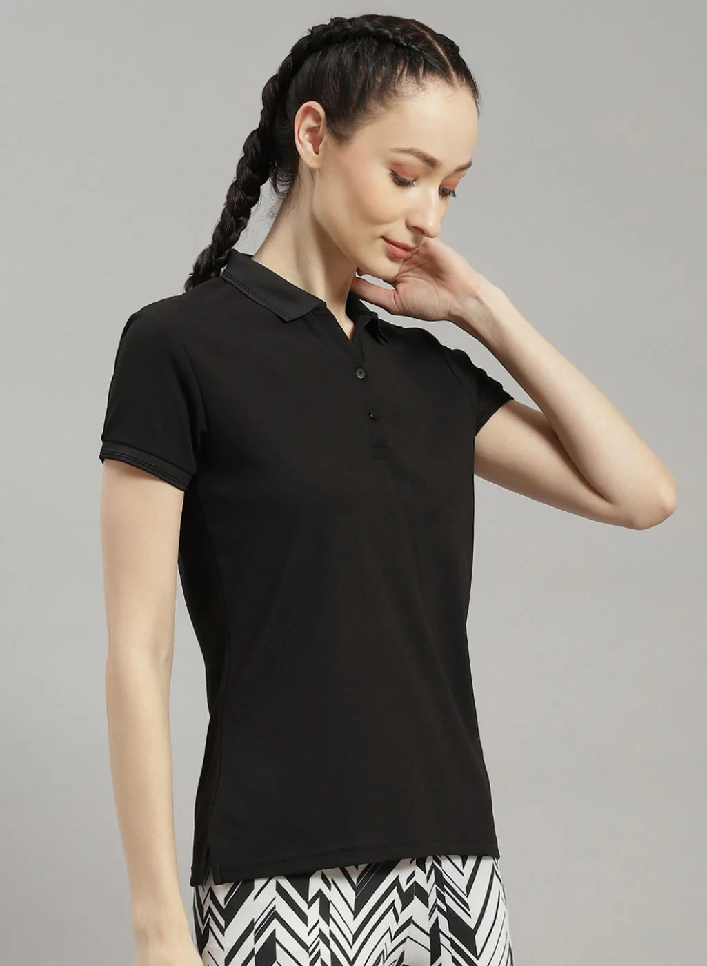 Rock.it Women Black Solid T-Shirt - Image 3