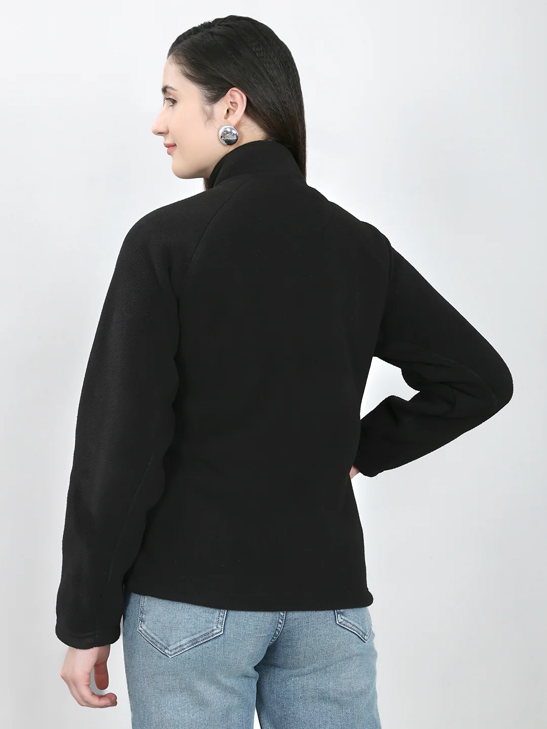 Rock.it Women Black Solid Turtle Neck Full Sleeve Sweatshirt - Image 4