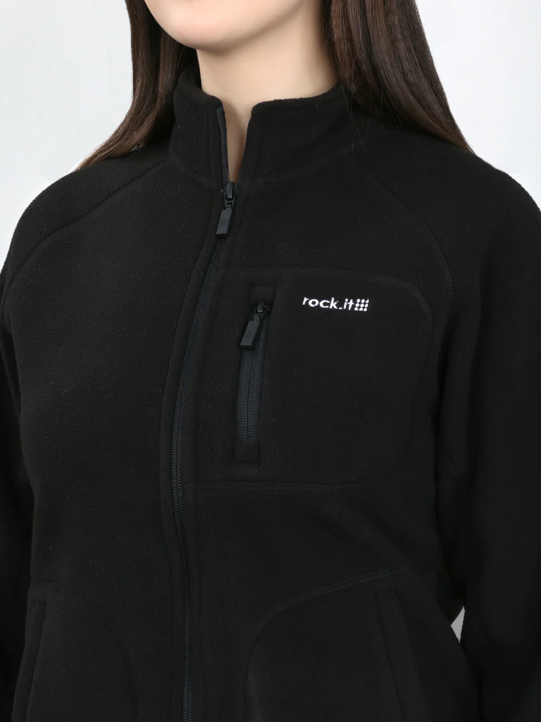 Rock.it Women Black Solid Turtle Neck Full Sleeve Sweatshirt - Image 5