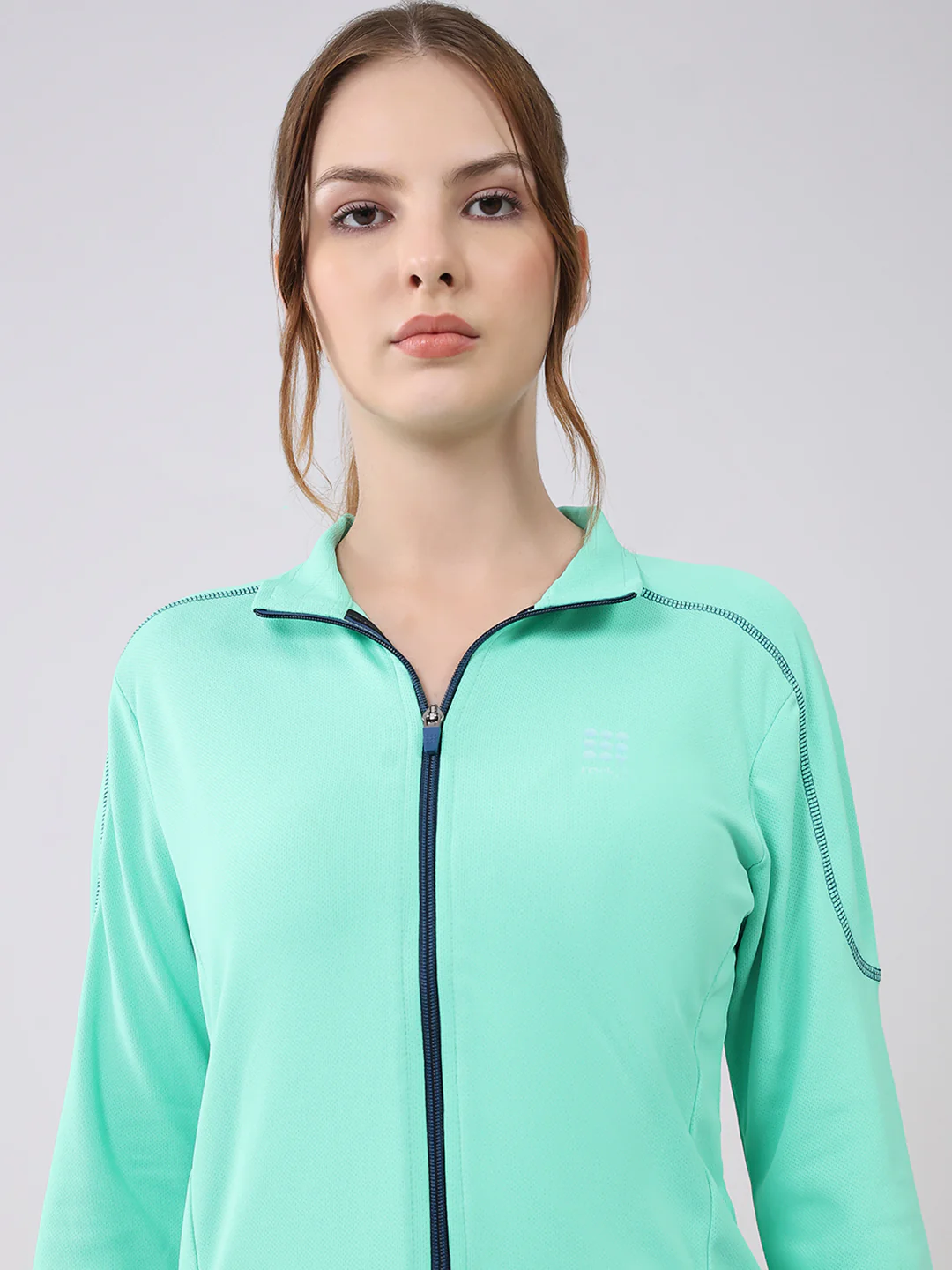 Rock.it Women Green Solid Collar Full Sleeve Top - Image 6
