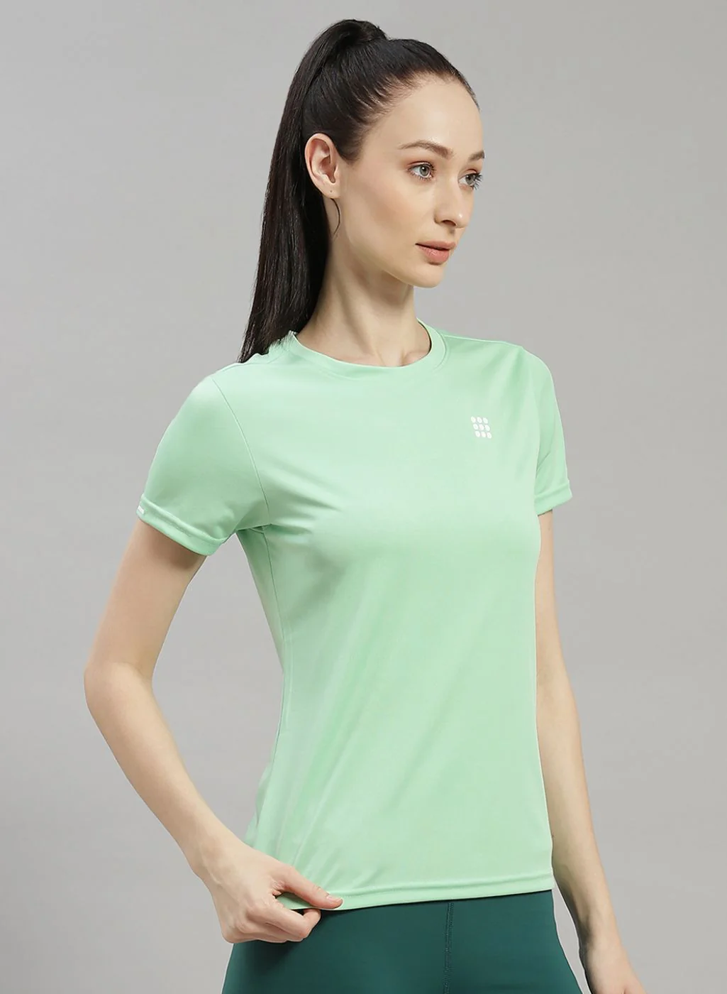 Rock.it Women Green Solid Top - Image 4