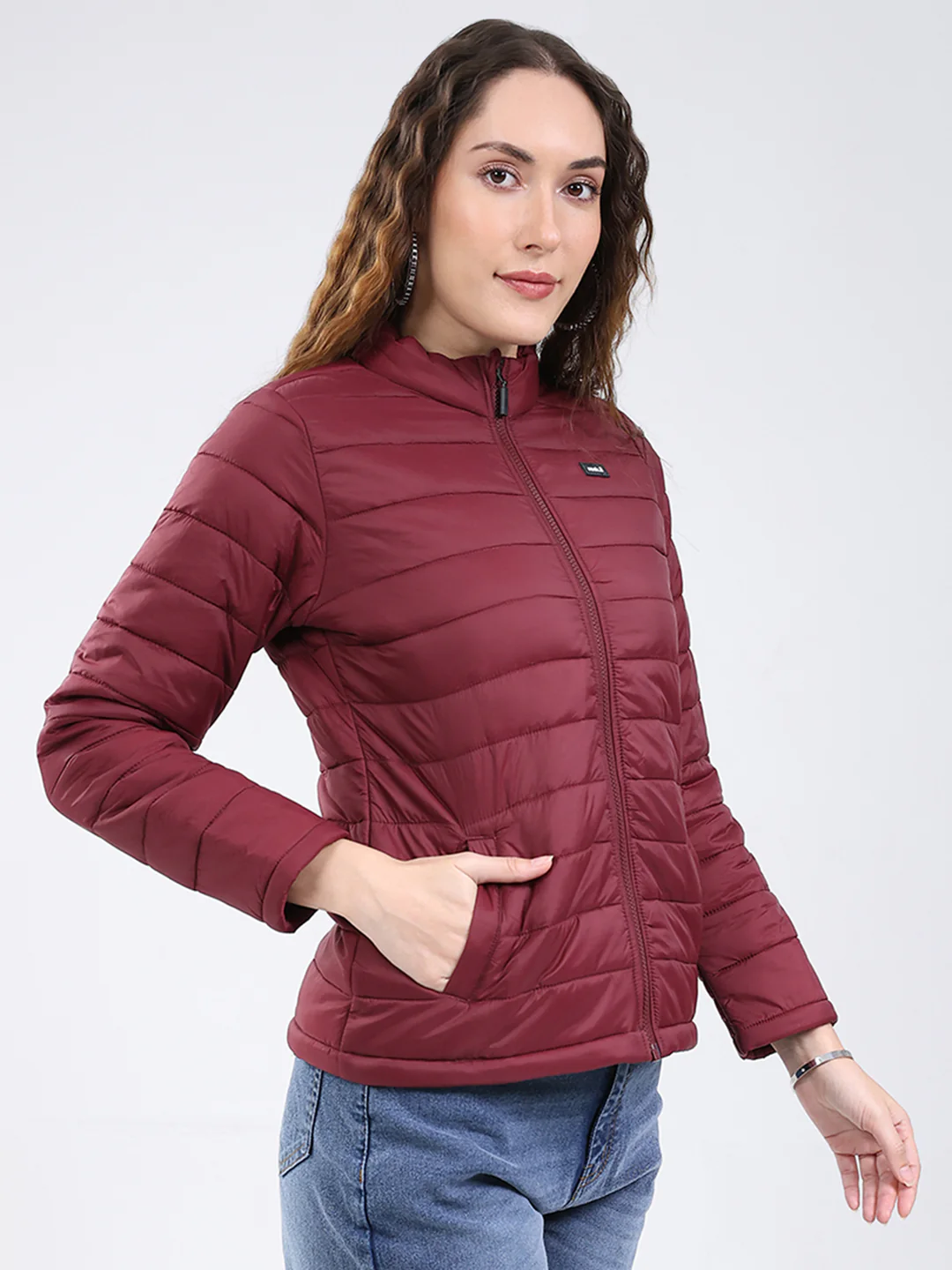 Rock.it Women Maroon Solid Collar Full Sleeve Jacket - Image 4