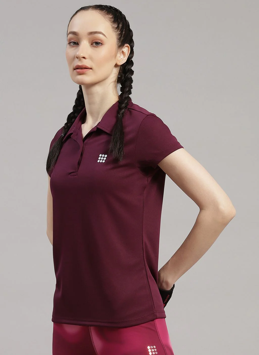 Rock.it Women Maroon Solid T-Shirt - Image 2
