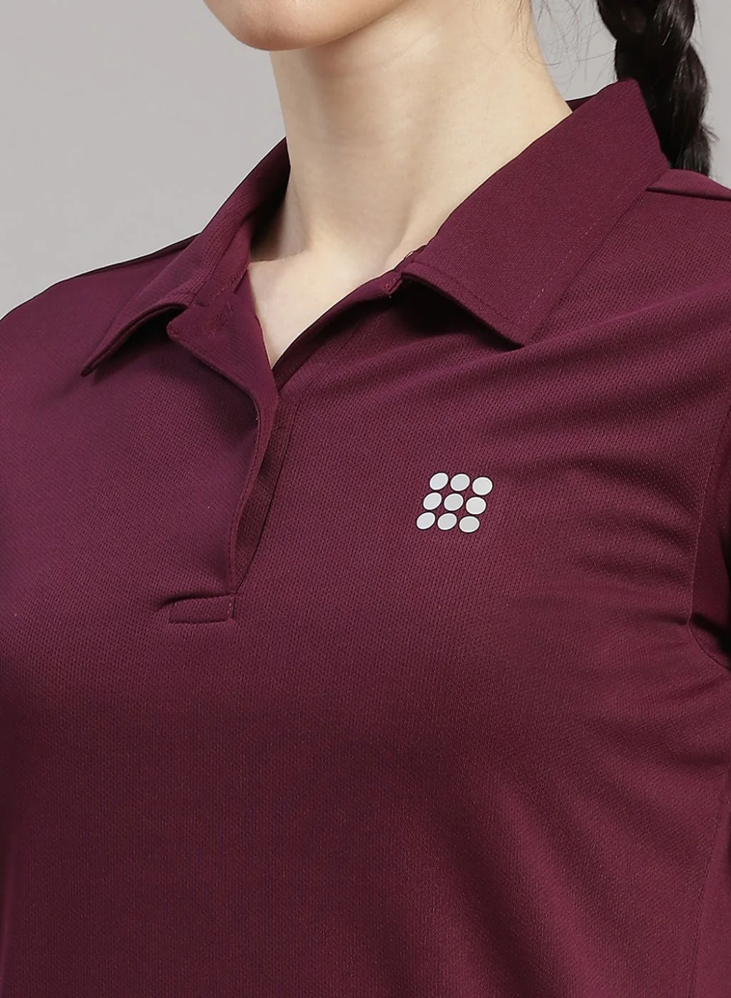 Rock.it Women Maroon Solid T-Shirt - Image 6