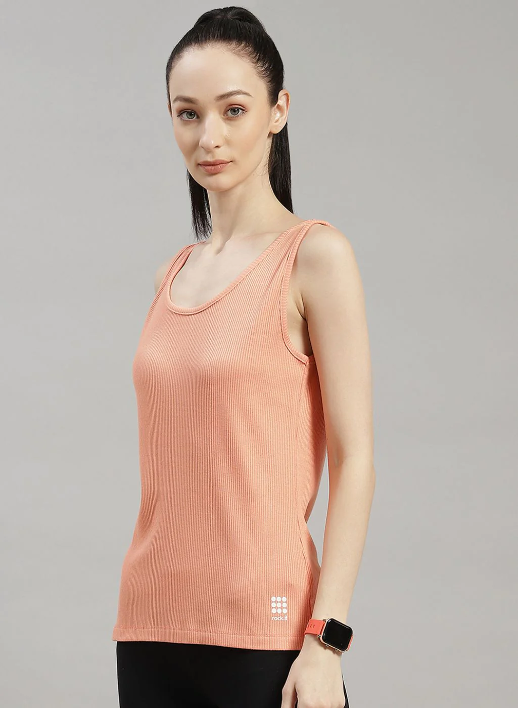 Rock.it Women Peach Solid Top - Image 2