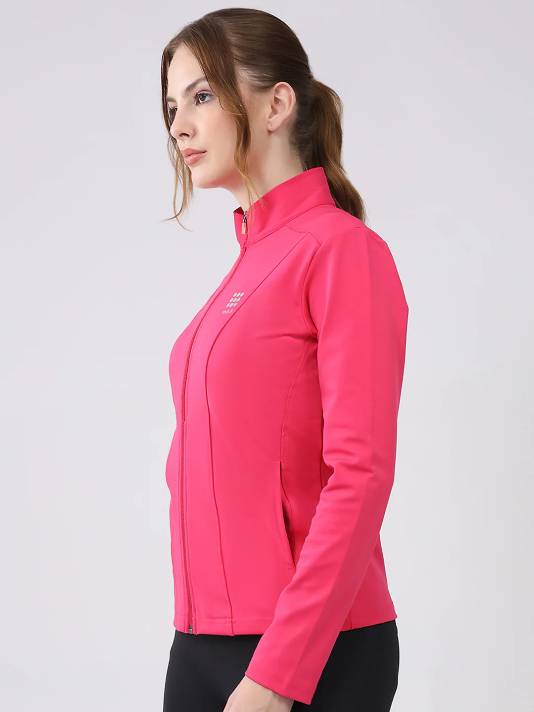 Rock.it Women Pink Solid Collar Full Sleeve Top - Image 3