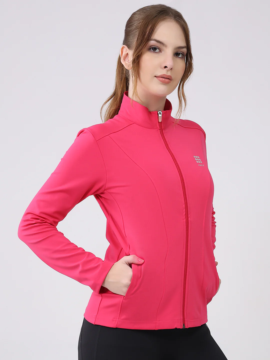 Rock.it Women Pink Solid Collar Full Sleeve Top - Image 4