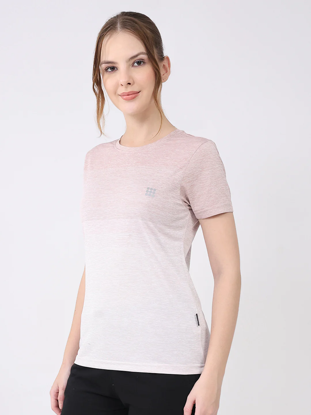 Rock.it Women Pink Solid Round Neck Half Sleeve Top - Image 3