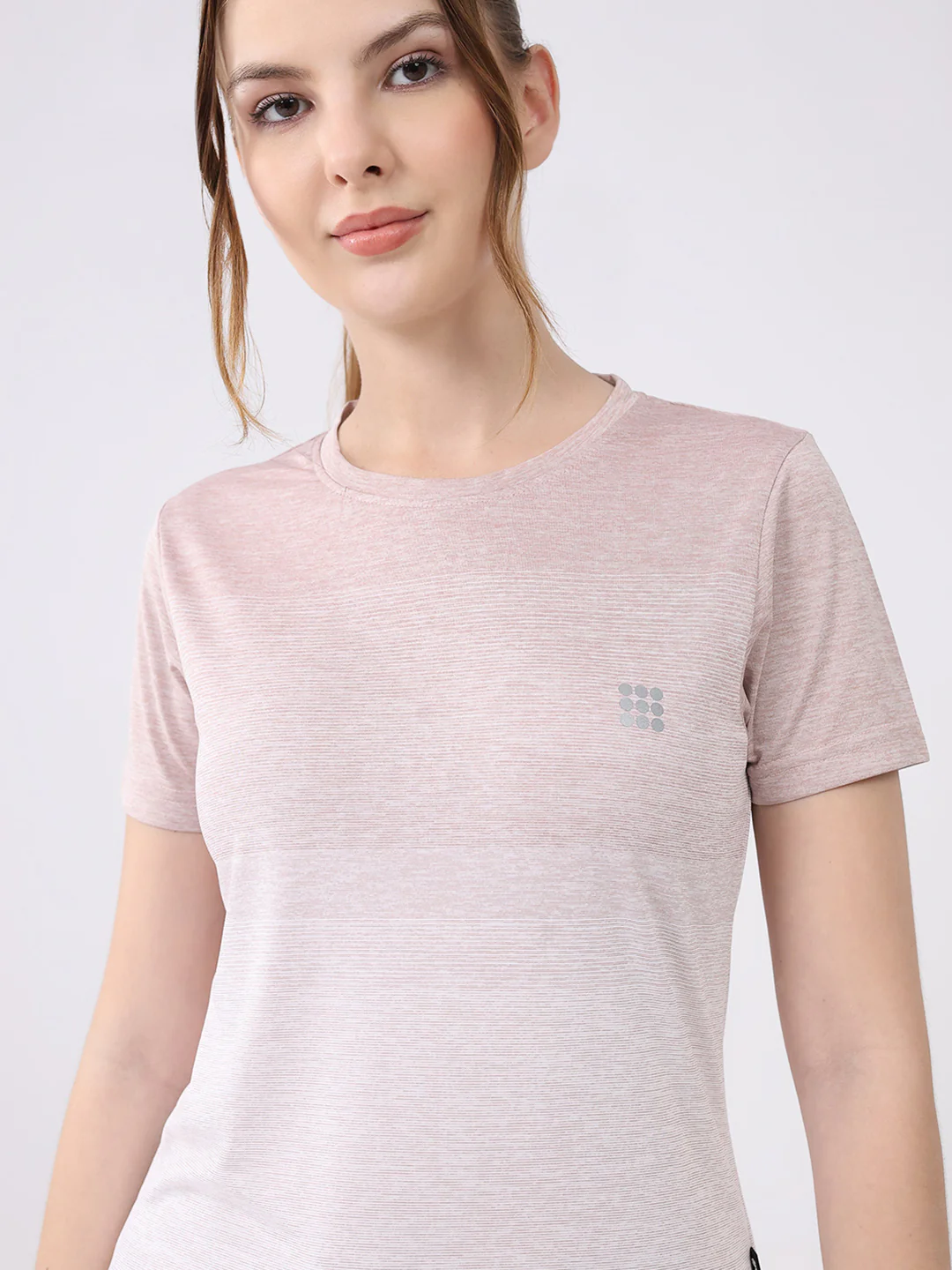 Rock.it Women Pink Solid Round Neck Half Sleeve Top - Image 6