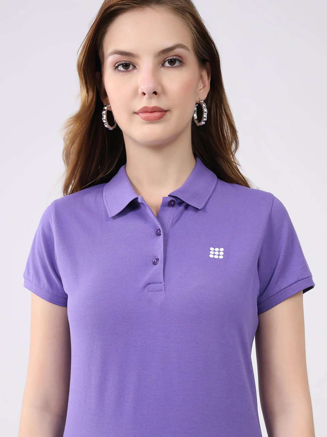 Rock.it Women Purple Solid Collar Half Sleeve T-Shirt - Image 7