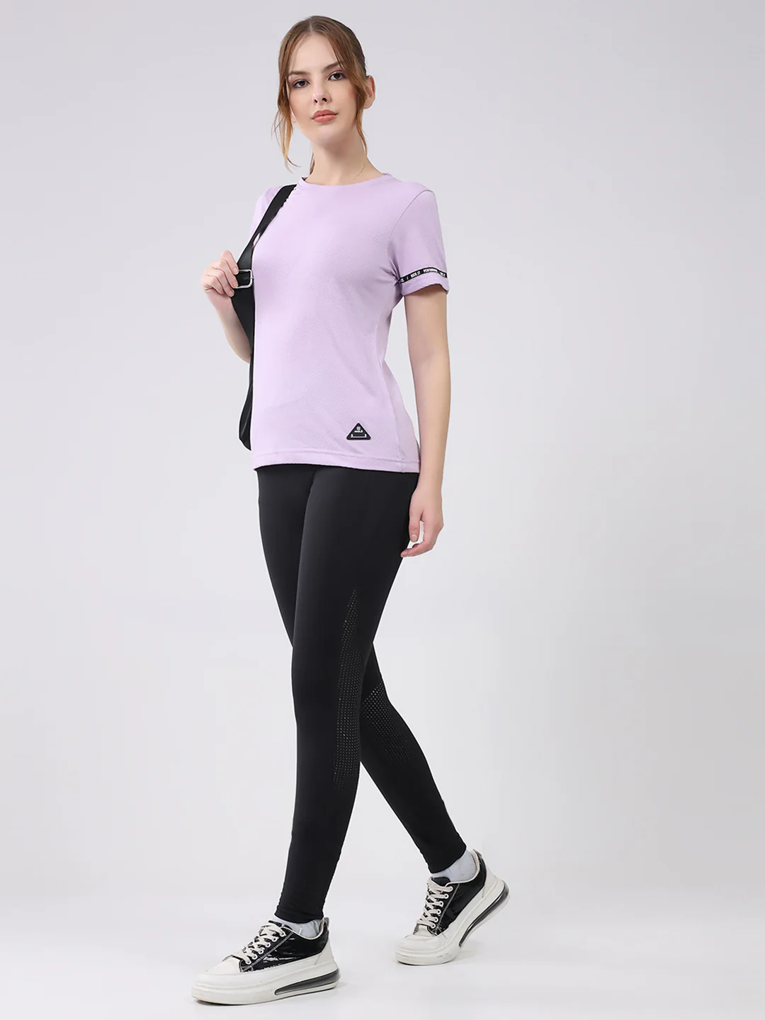 Rock.it Women Purple Solid Round Neck Half Sleeve Top - Image 2