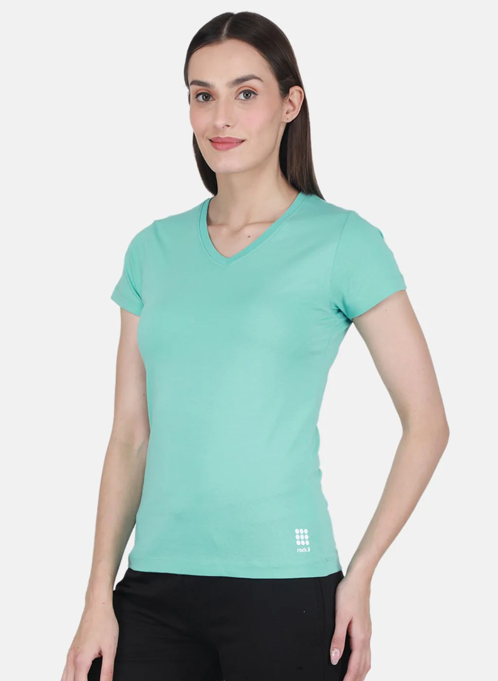 Rock.it Women Turquoise Blue Solid Top - Image 2