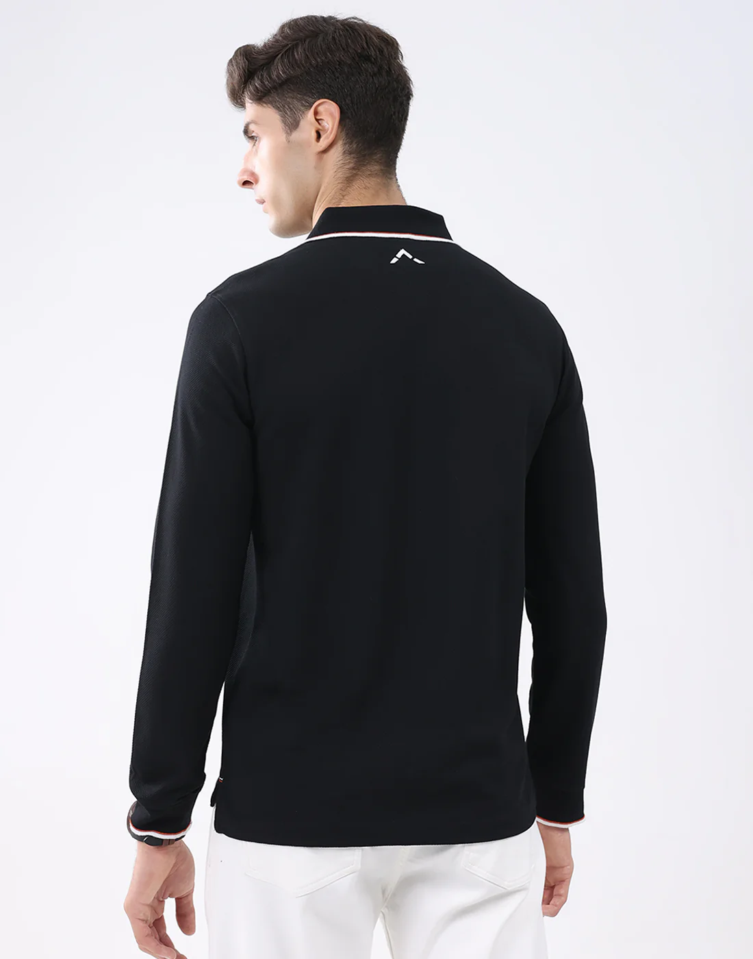 Rock.it Men Black Self Design Collar Full Sleeve T-Shirt - Image 4