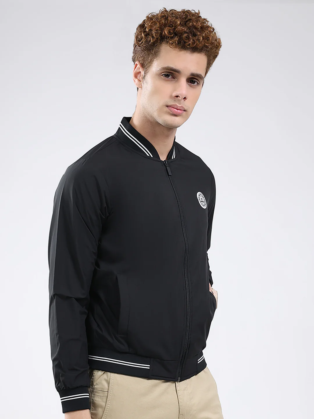 Rock.it Men Black Solid Band Neck Full Sleeve Jacket - Image 4
