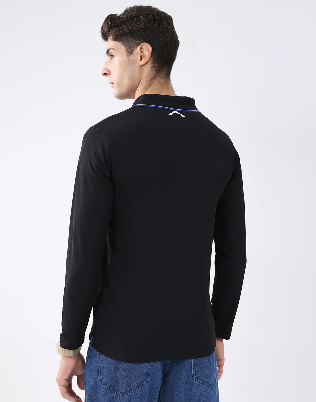 Rock.it Men Black Solid Collar Full Sleeve T-Shirt - Image 4