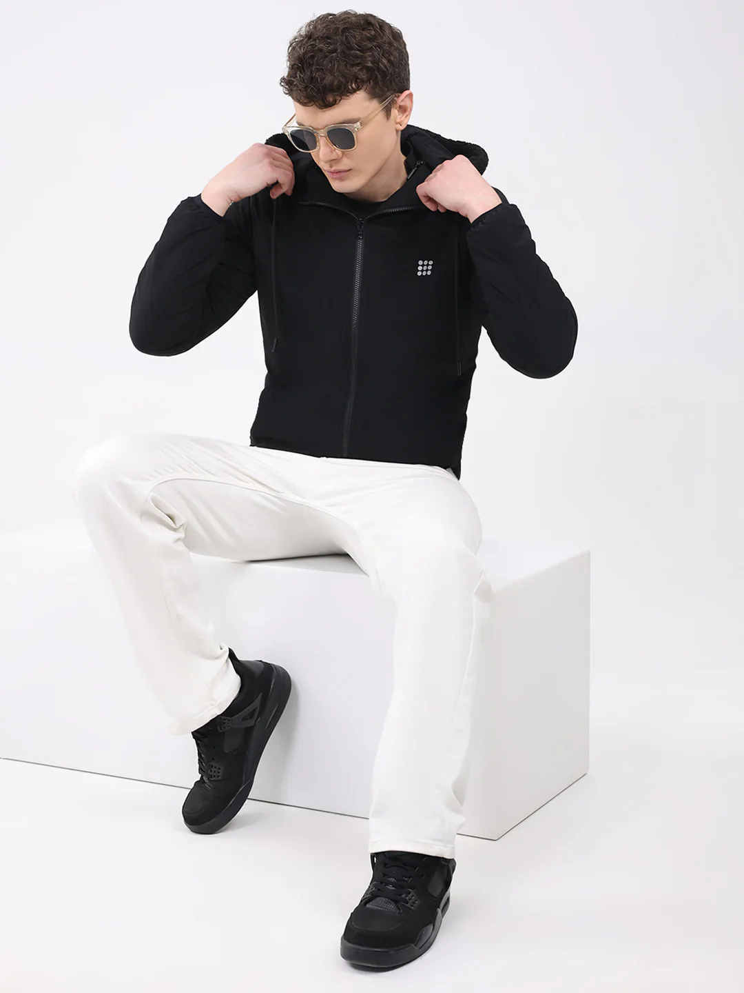 Rock.it Men Black Solid Hooded Full Sleeve Reversible Jacket - Image 2