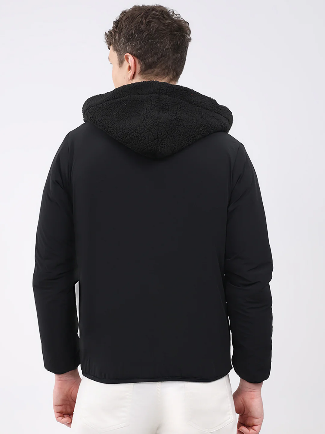 Rock.it Men Black Solid Hooded Full Sleeve Reversible Jacket - Image 5