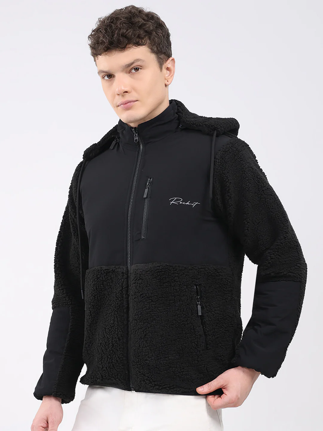 Rock.it Men Black Solid Hooded Full Sleeve Reversible Jacket - Image 7