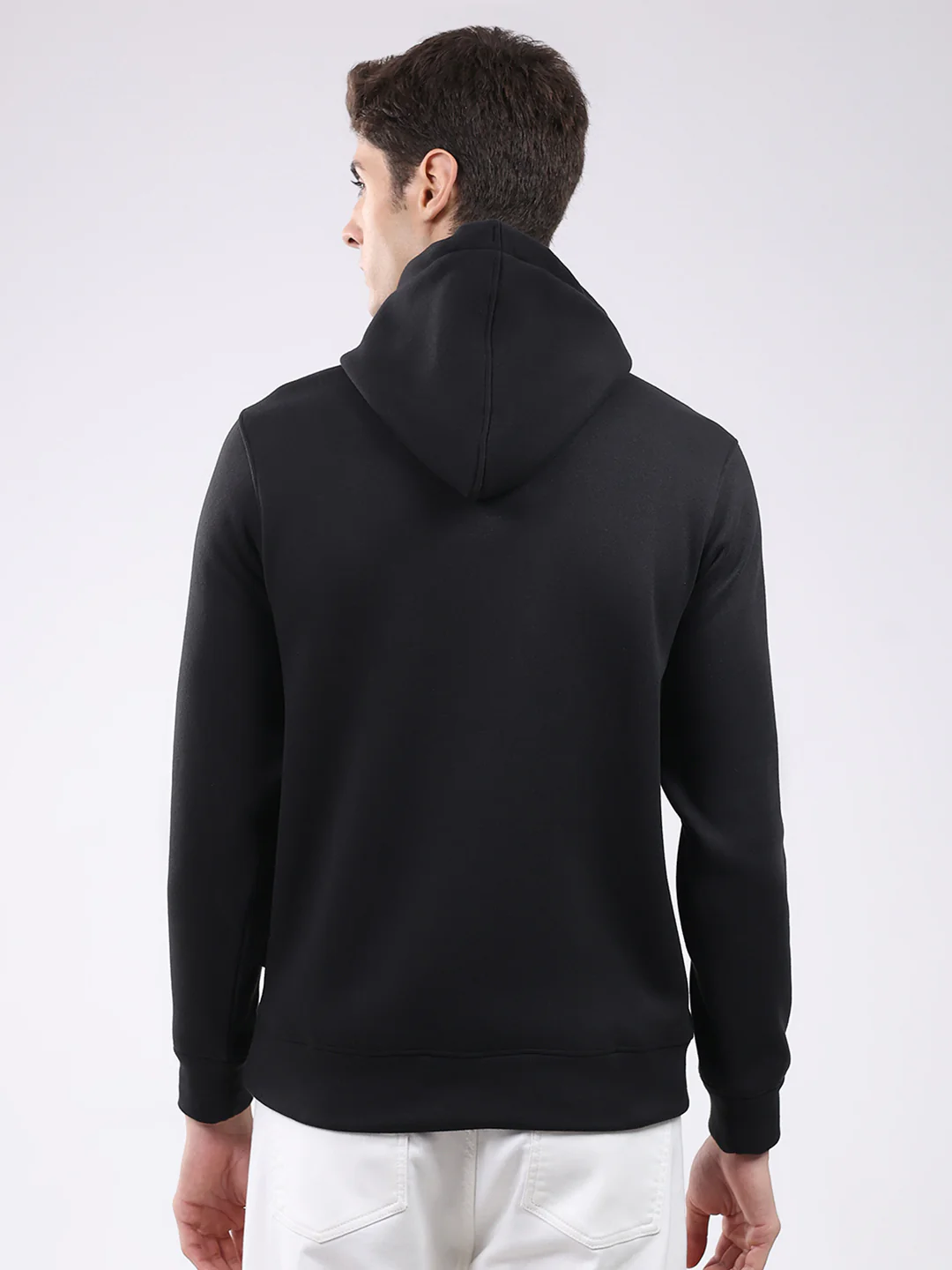 Rock.it Men Black Solid Hooded Full Sleeve Sweatshirt - Image 5