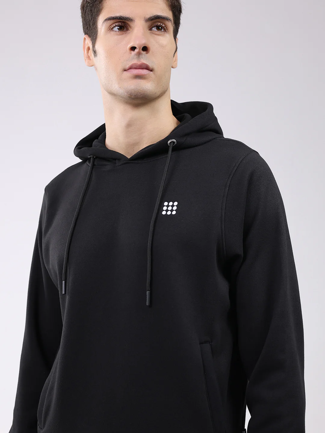 Rock.it Men Black Solid Hooded Full Sleeve Sweatshirt - Image 6