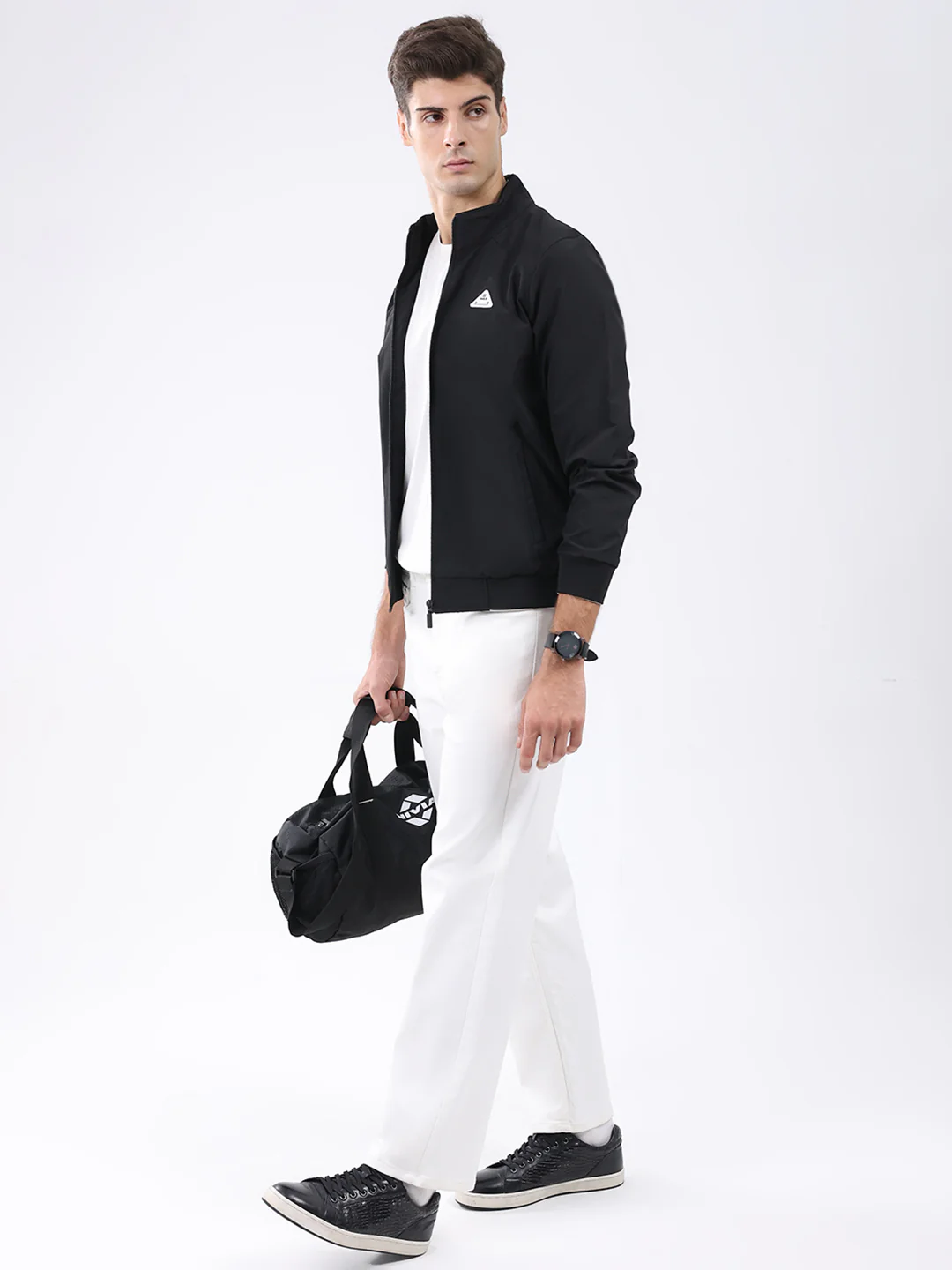 Rock.it Men Black Solid Mock Neck Full Sleeve Jacket - Image 2