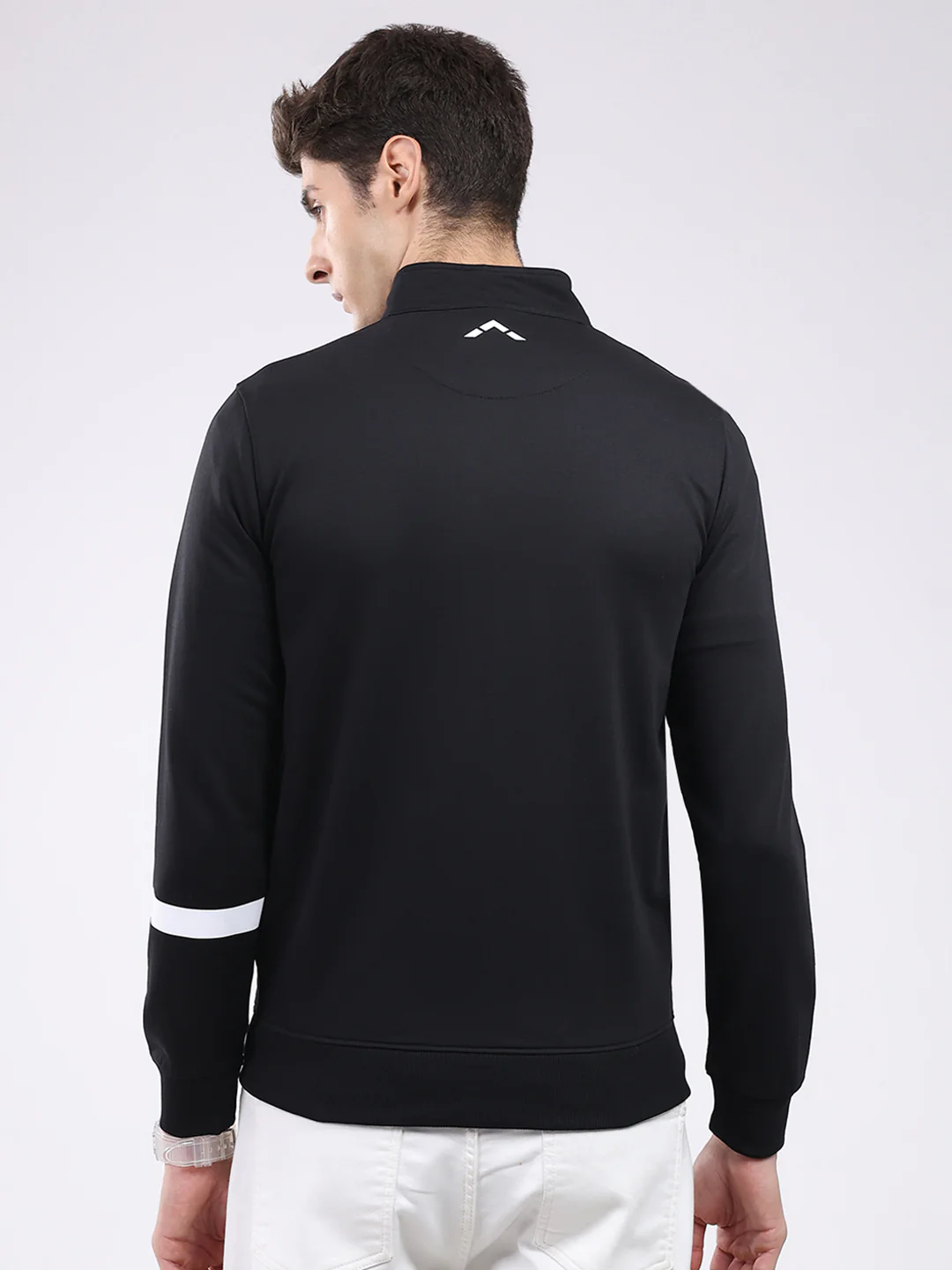 Rock.it Men Black Solid Mock Neck Full Sleeve Sweatshirt - Image 5