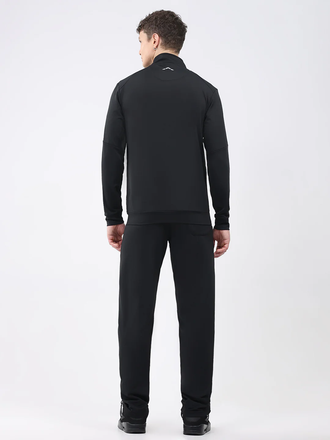 Rock.it Men Black Solid Mock Neck Full Sleeve Winter Tracksuit - Image 5